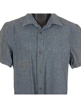 Gap 1969 Denim Shirt Mens Size Medium Blue Short Sleeves